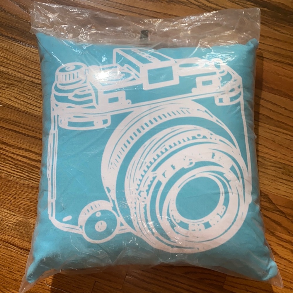 NEW Turquoise DSLR Camera Throw Pillow